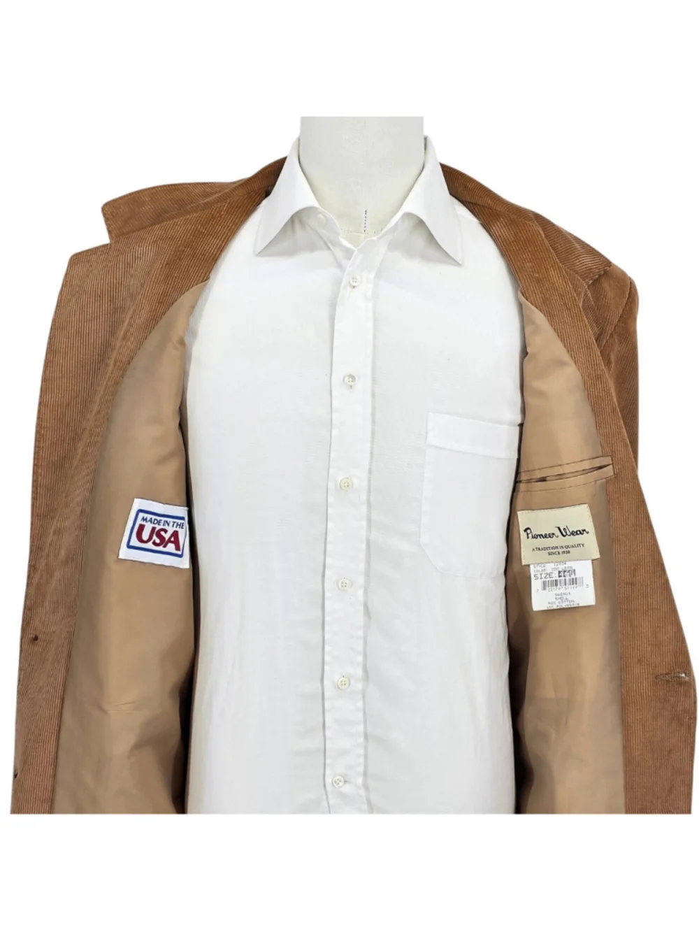 Corduroy Blazer Leather Elbow Patch Western Mens 46R Brown USA Sport Coat